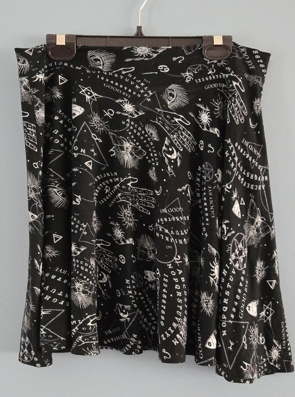 Mystical Skirt with Ouiji, Astrology And Witchcraft Symbols Medium